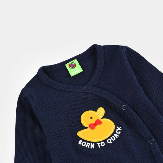 Infant Girls Thermal Romper BUNNY-NAVY