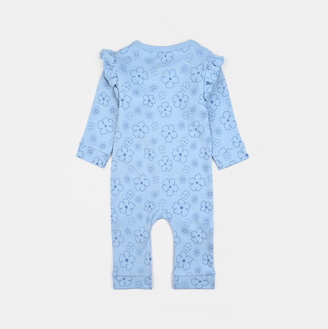 Infant Girls Cotton Interlock Romper STITCH-Blue