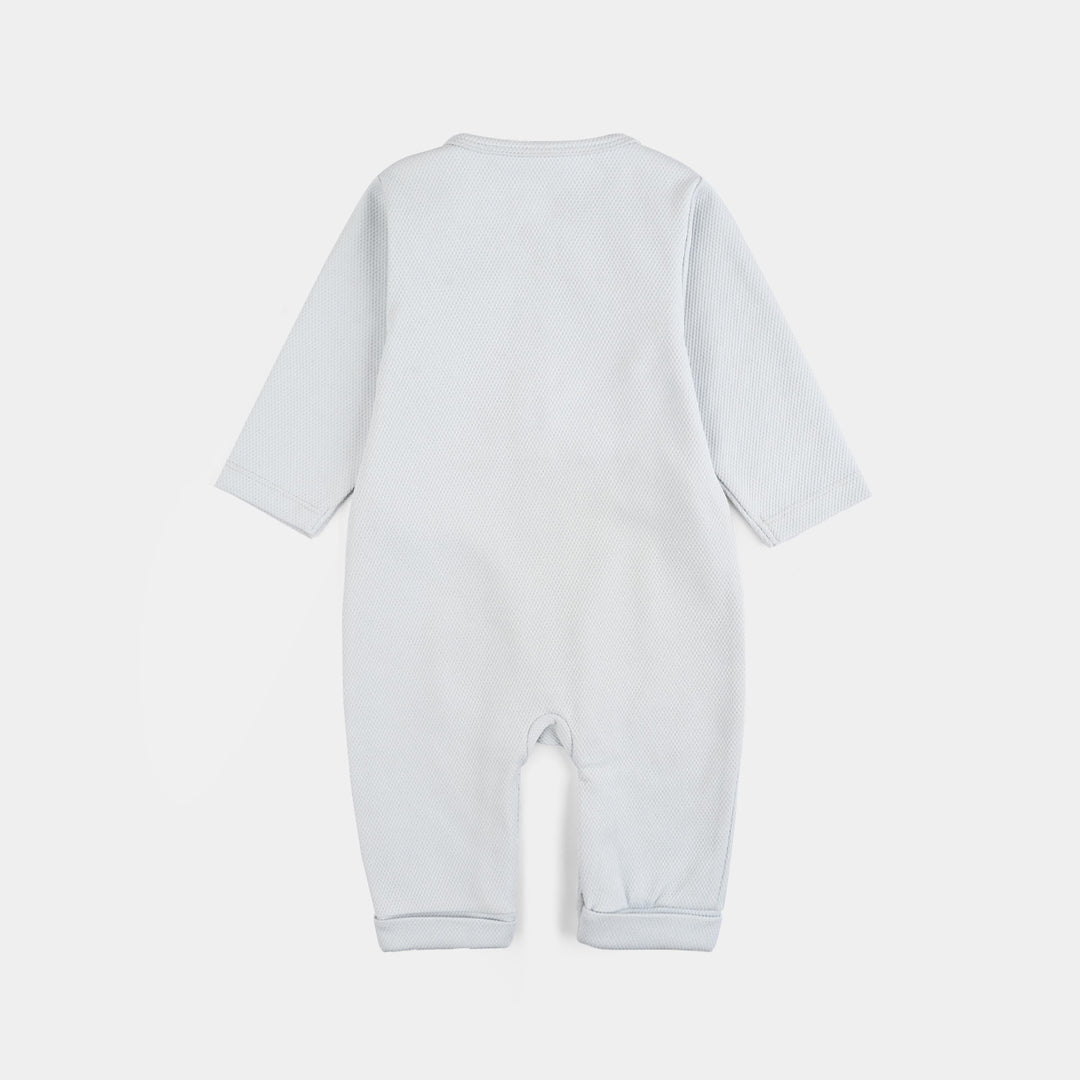 Infant Girls Jacquard Romper DEAR BEAR-BLUE