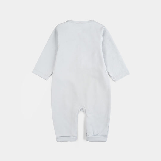 Infant Girls Jacquard Romper DEAR BEAR-BLUE