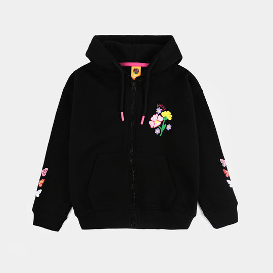 Girls Fleece Jacket LOVING-BLACK