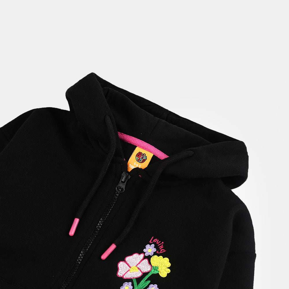 Girls Fleece Jacket LOVING-BLACK
