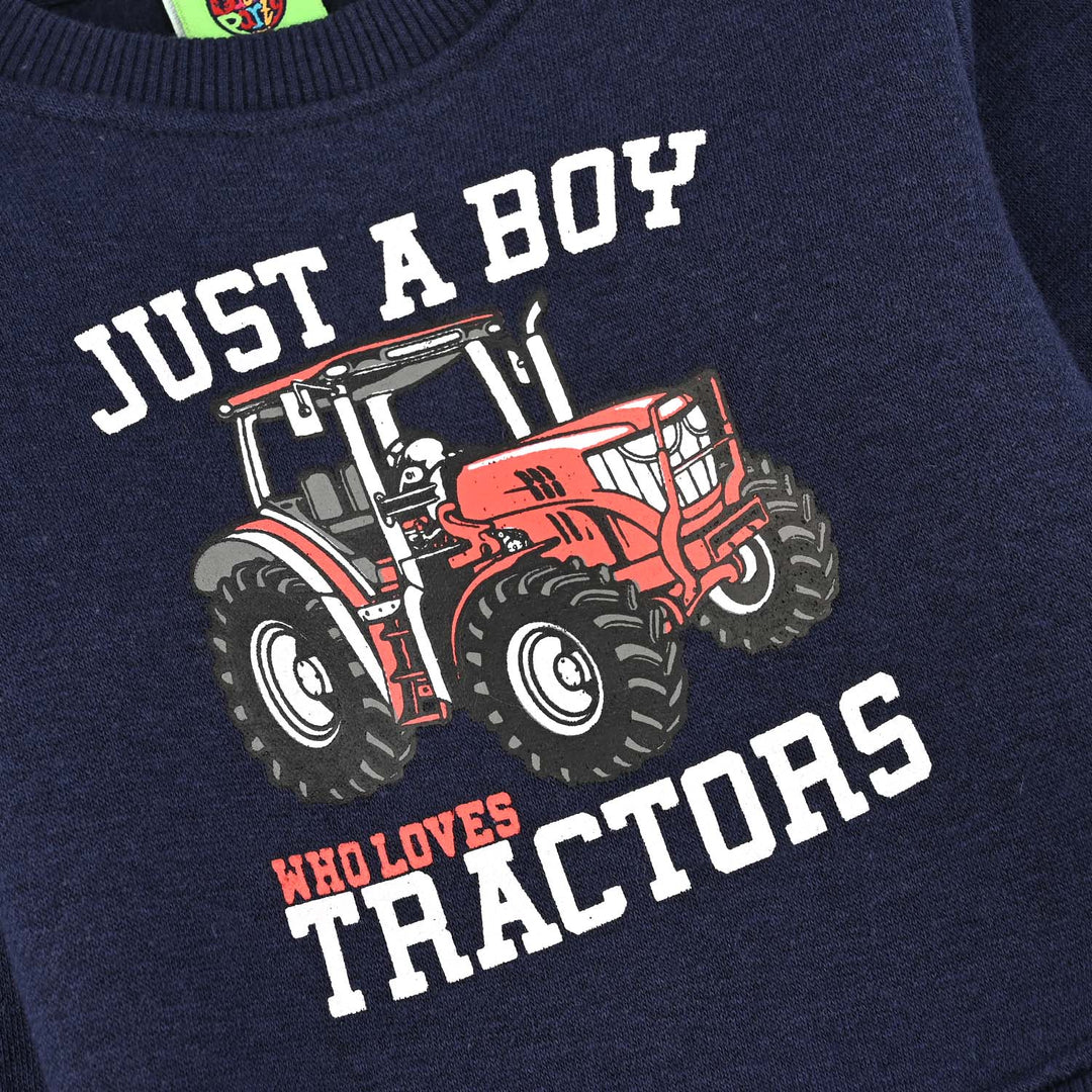 Infant Boys Fleece Sweatshirt JUST A BOY-NAVY