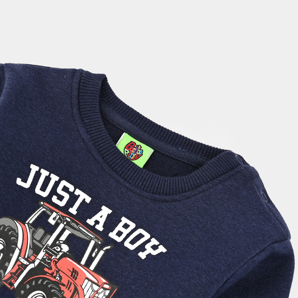 Infant Boys Fleece Sweatshirt JUST A BOY-NAVY