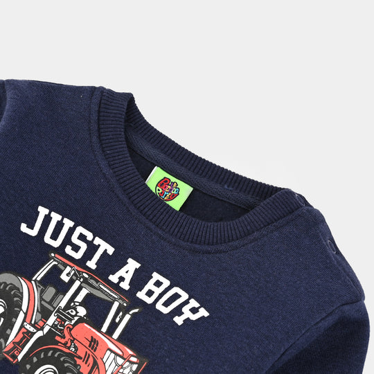 Infant Boys Fleece Sweatshirt JUST A BOY-NAVY