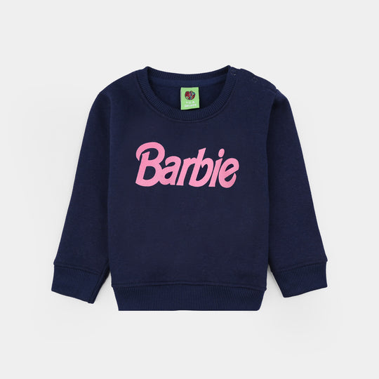 Infant Girls Fleece Sweatshirt-NAVY