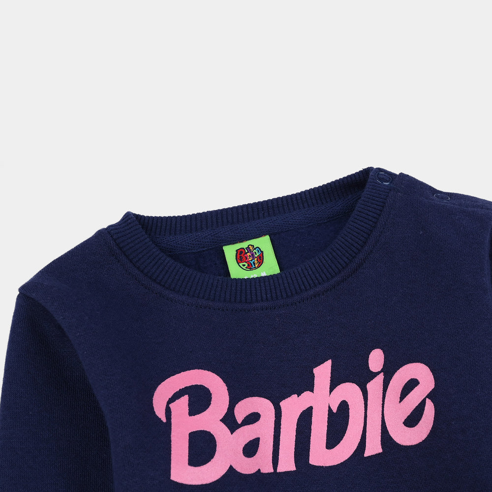 Infant Girls Fleece Sweatshirt-NAVY