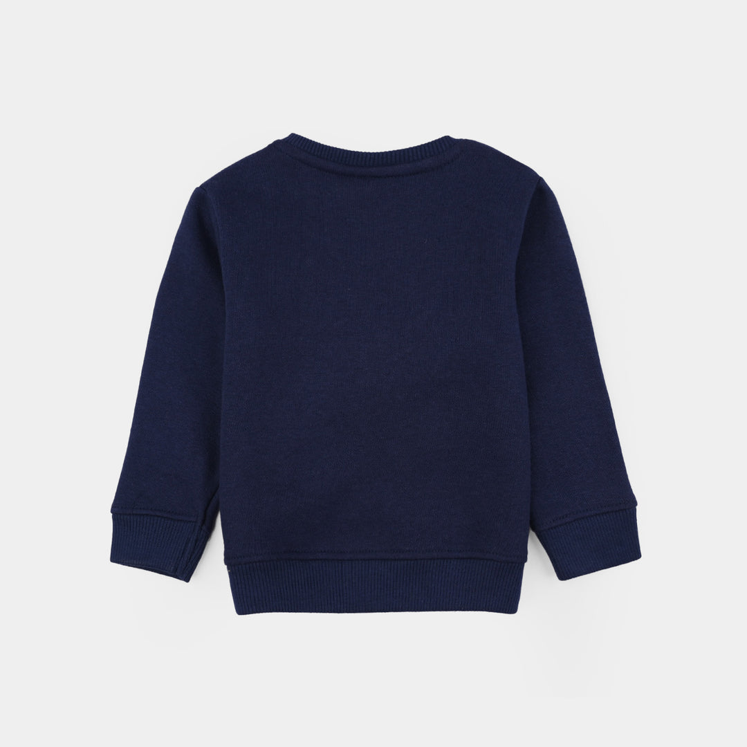 Infant Girls Fleece Sweatshirt-NAVY