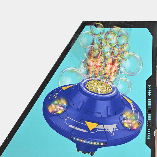 UFO Bubble Machine With Lights & Rotation