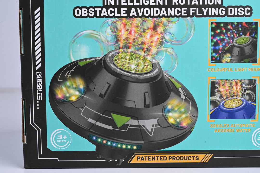 UFO Bubble Machine With Lights & Rotation