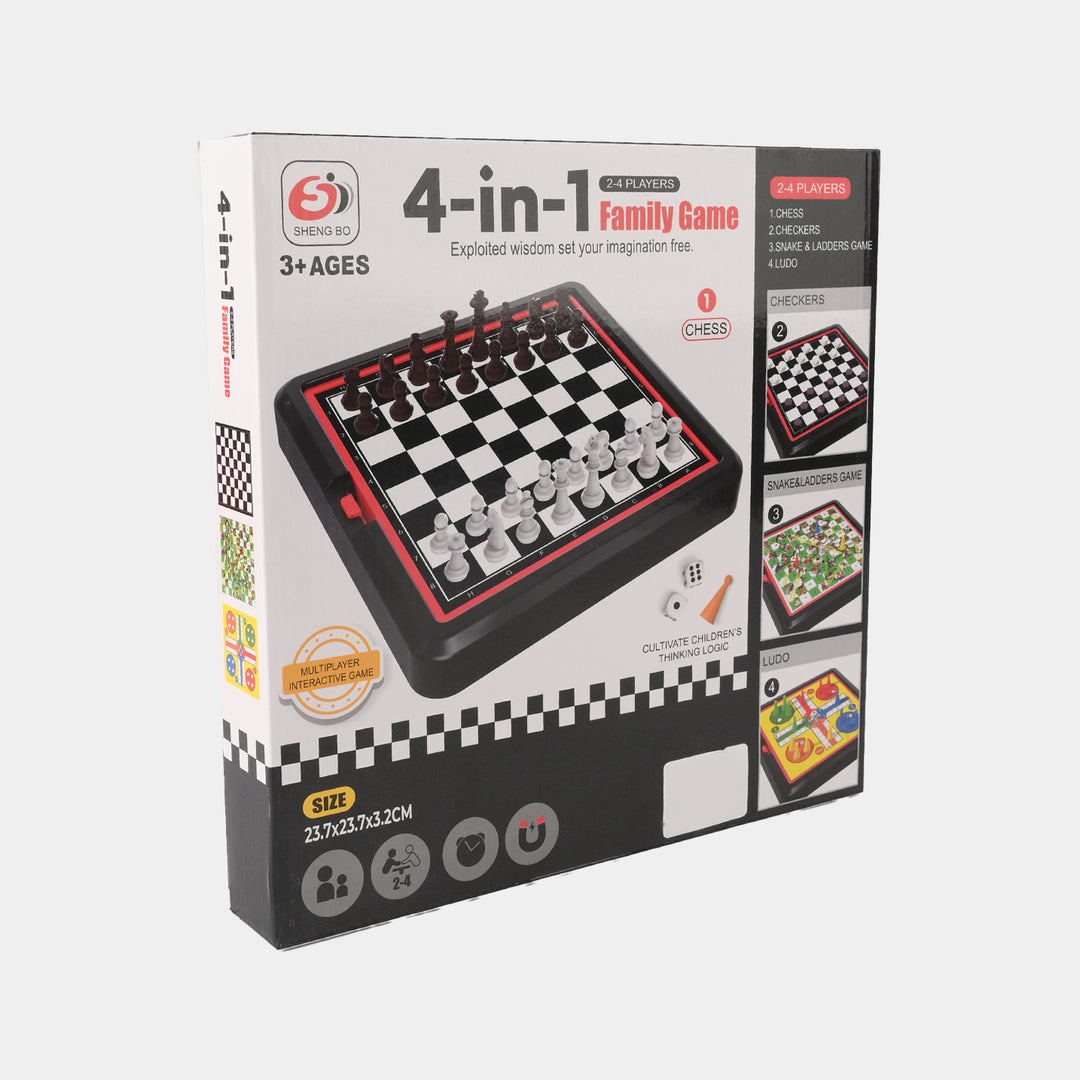4-in-1 Family Board Game Set For Kids