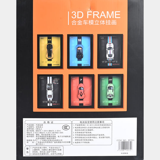 3D Framed Die Cast Model Car