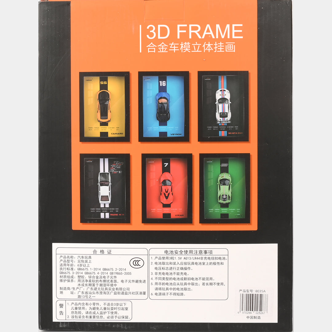 3D Framed Die Cast Model Car