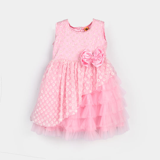 Girls Sequence Fancy Frock-Wonder - Lt Pink
