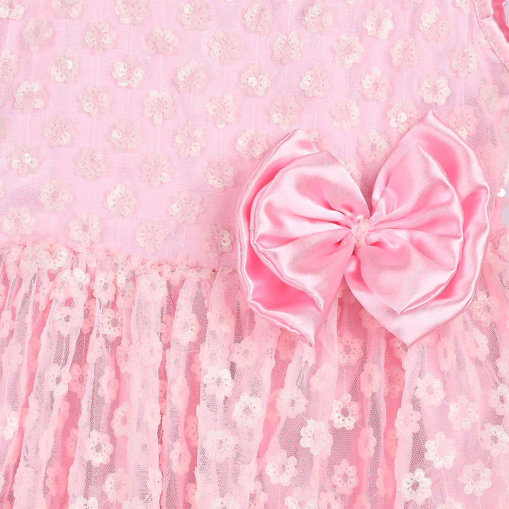 Girls Sequence Fancy Frock-Wonder - Lt Pink