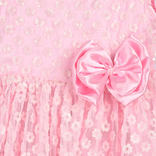 Girls Sequence Fancy Frock-Wonder - Lt Pink