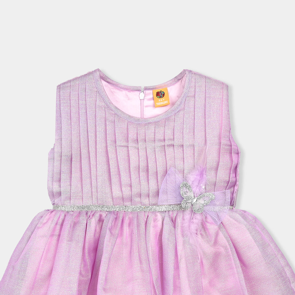 Girls Organza Fancy Frock-Freedom - Lilac