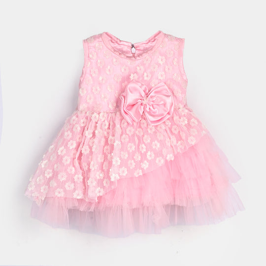 Infant Girls Sequence Fancy Frock-Wonder - Lt Pink