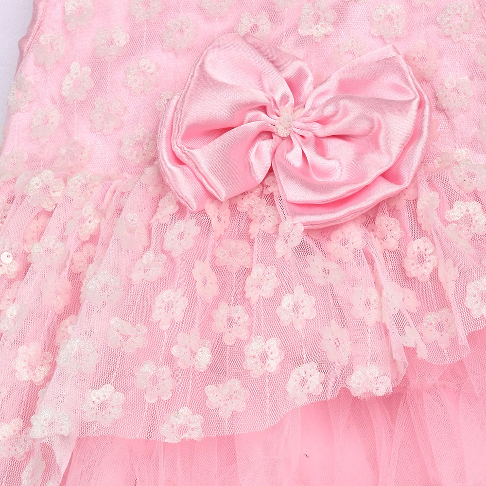 Infant Girls Sequence Fancy Frock-Wonder - Lt Pink