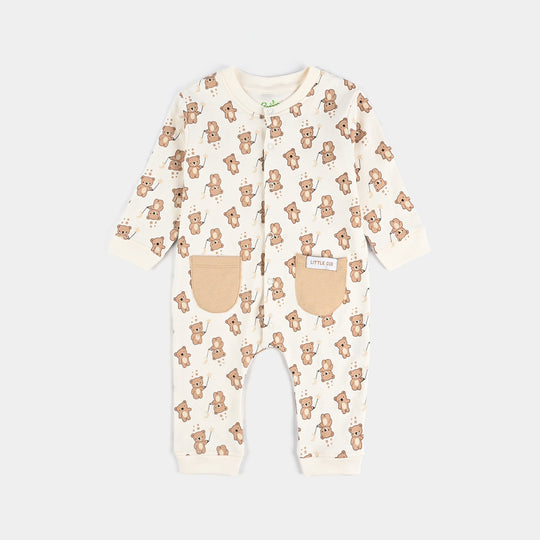 Infant Boys Cotton Interlock Romper HAPPY BEAR