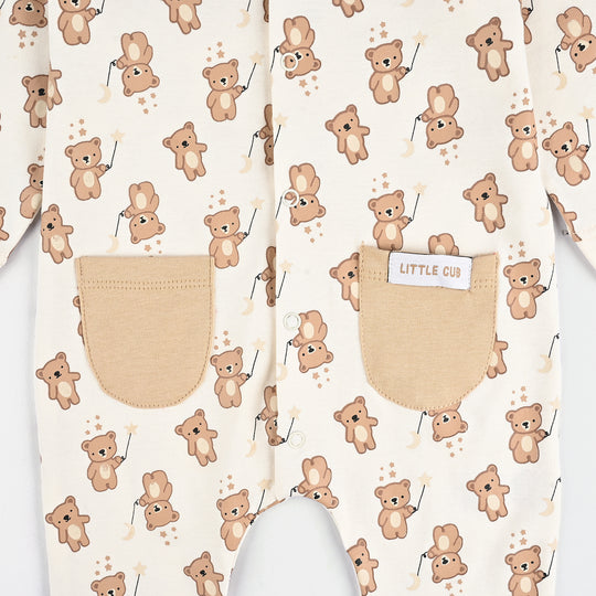 Infant Boys Cotton Interlock Romper HAPPY BEAR