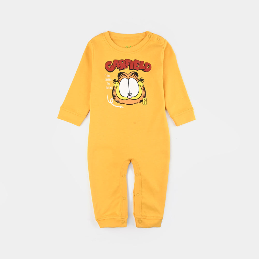 Infant Boys Cotton Interlock Romper- Yellow