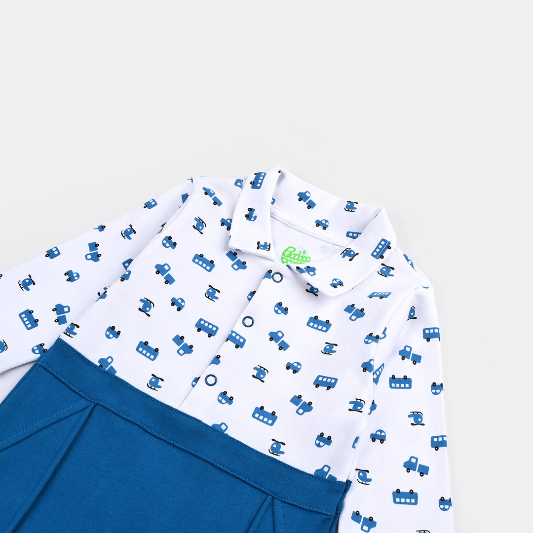 Infant Boys Cotton Interlock Romper MINI MILES