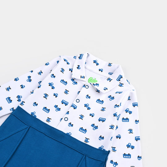 Infant Boys Cotton Interlock Romper MINI MILES