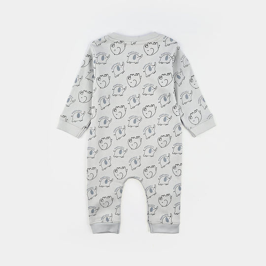 Infant Boys Cotton Interlock Romper Elephant