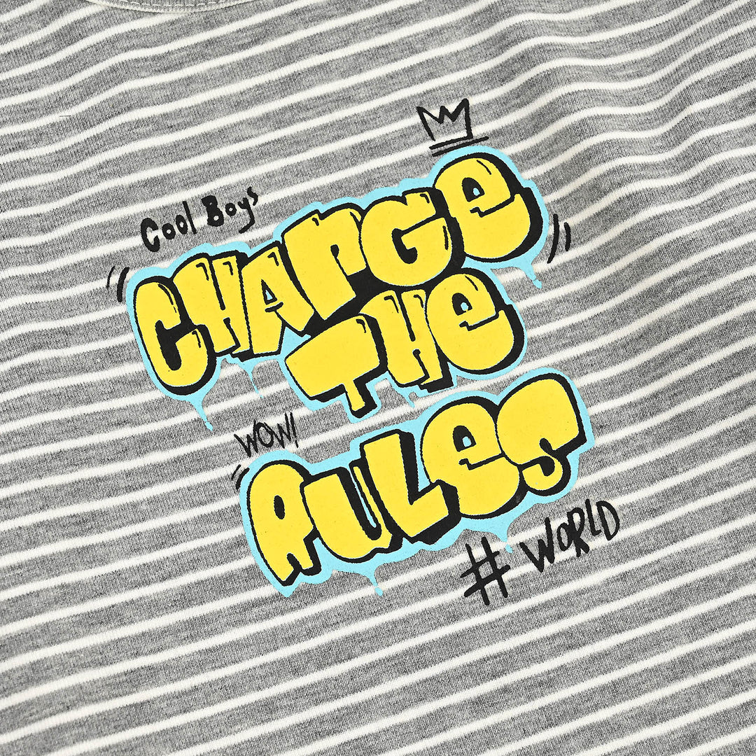 Boys Jersey/Terry T-Shirt F/S Change The Rule-GREY