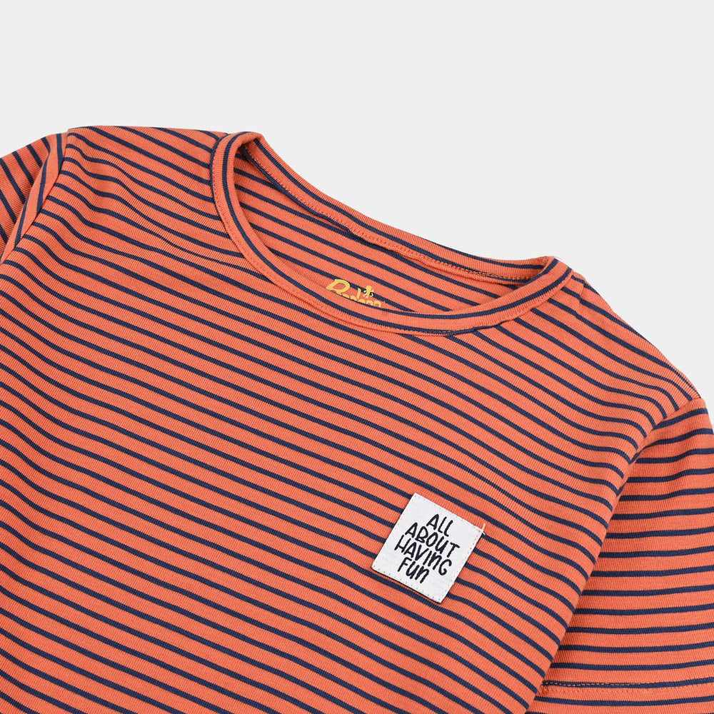 Boys Jersey/Terry T-Shirt H/S All About Having Fun - Rust
