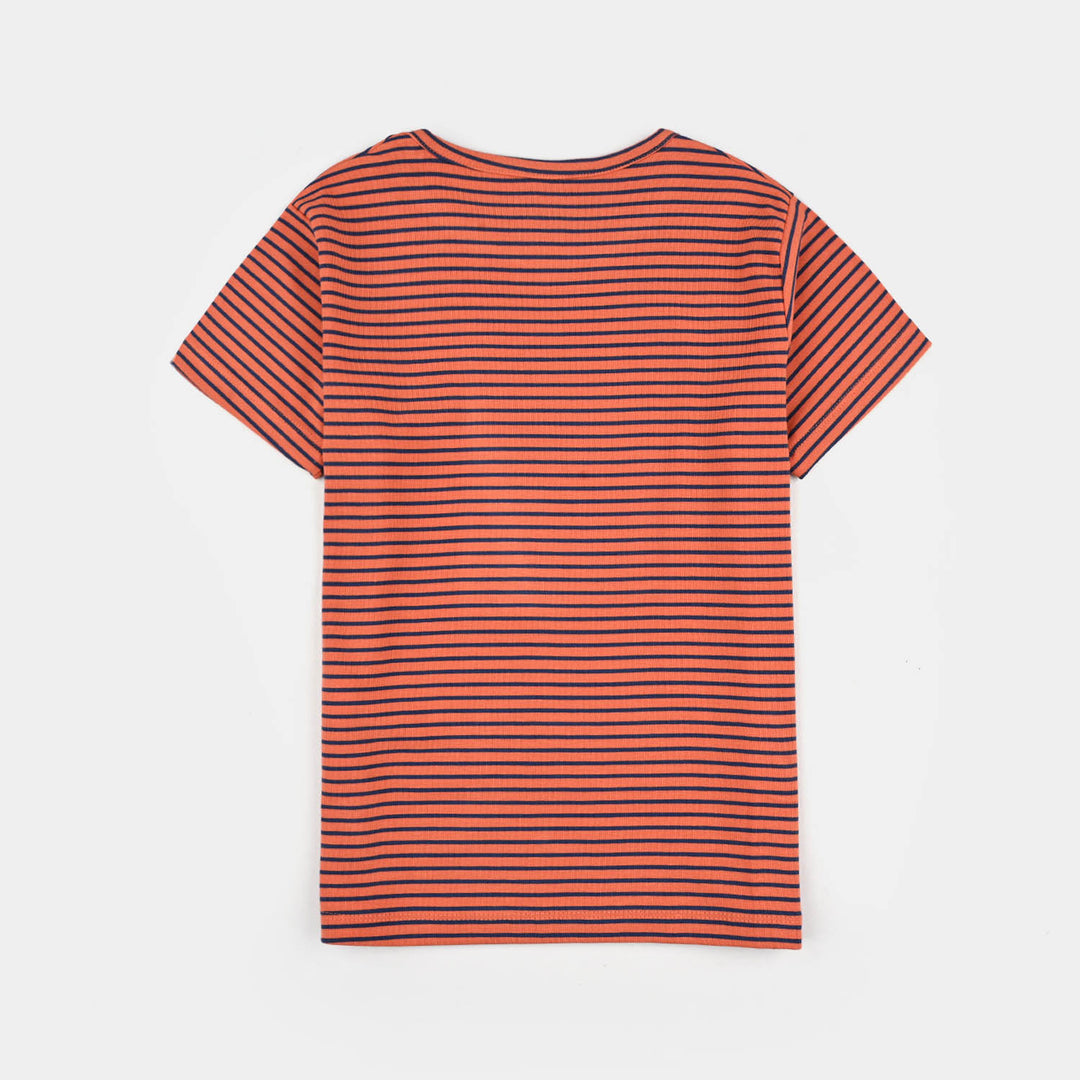 Boys Jersey/Terry T-Shirt H/S All About Having Fun - Rust