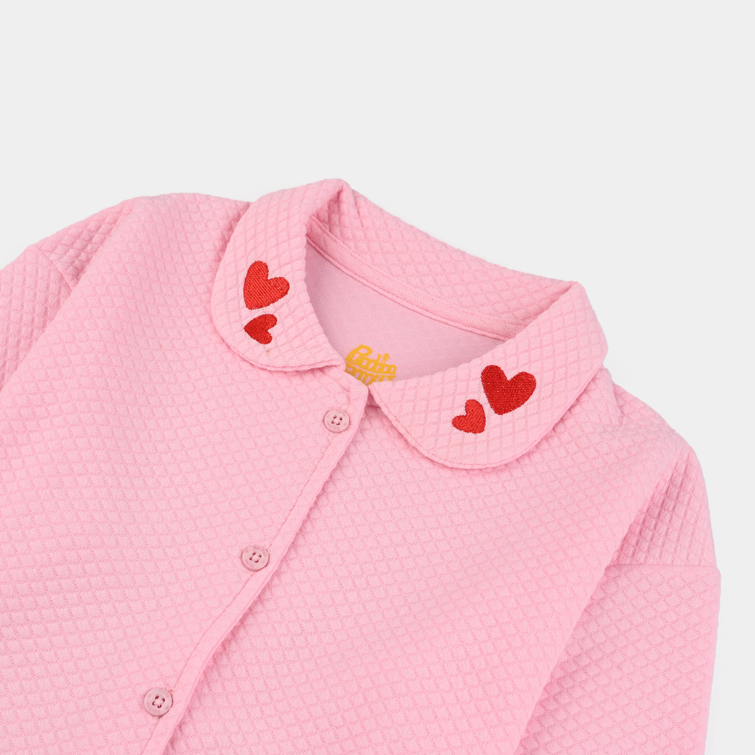 Girls Quilted 2 Piece HEARTS-Pink