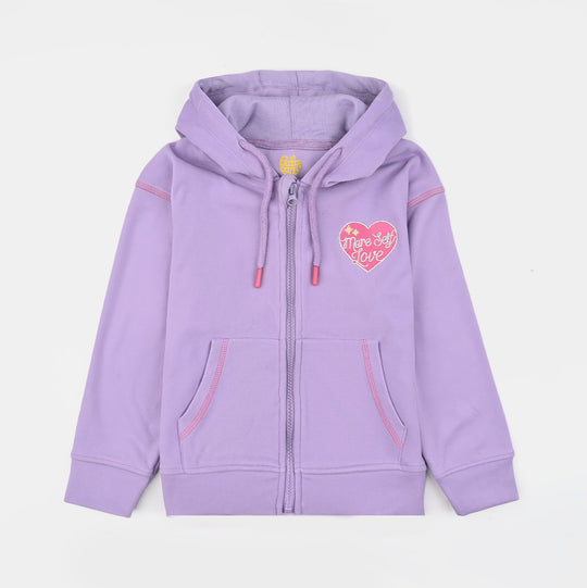 Girls Fleece Jacket MORE SELF LOVE-PURPLE