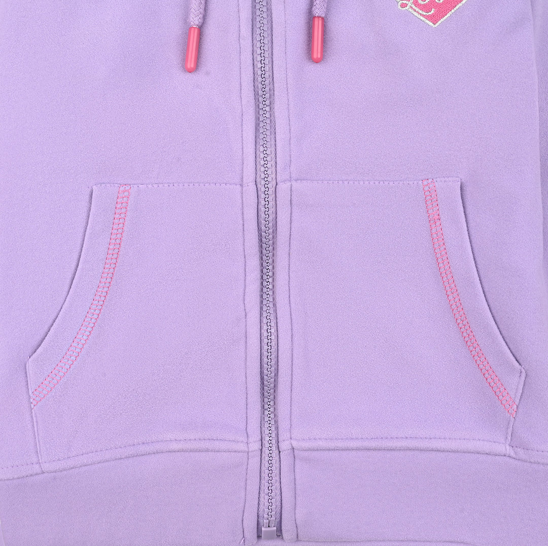 Girls Fleece Jacket MORE SELF LOVE-PURPLE
