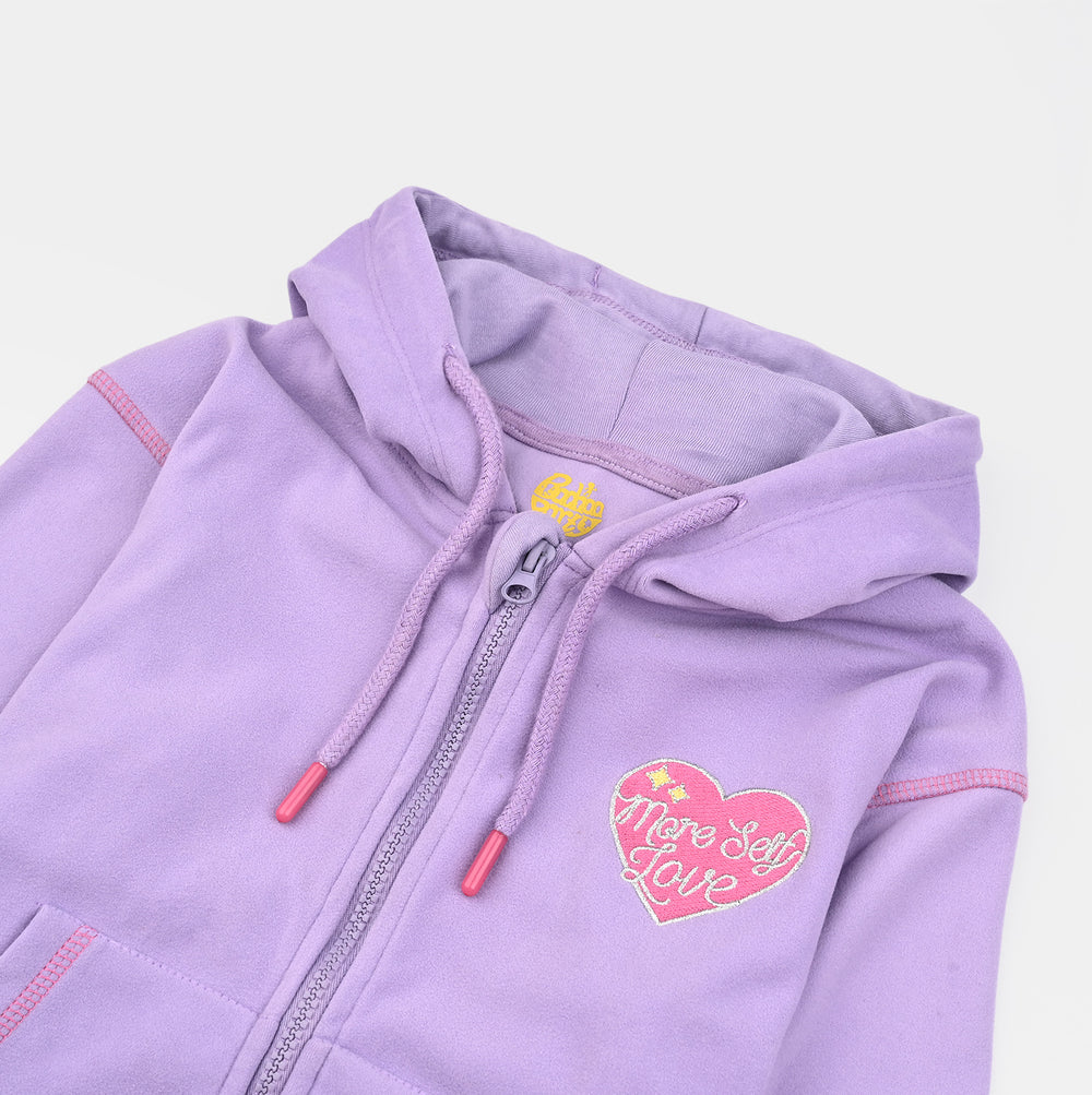 Girls Fleece Jacket MORE SELF LOVE-PURPLE