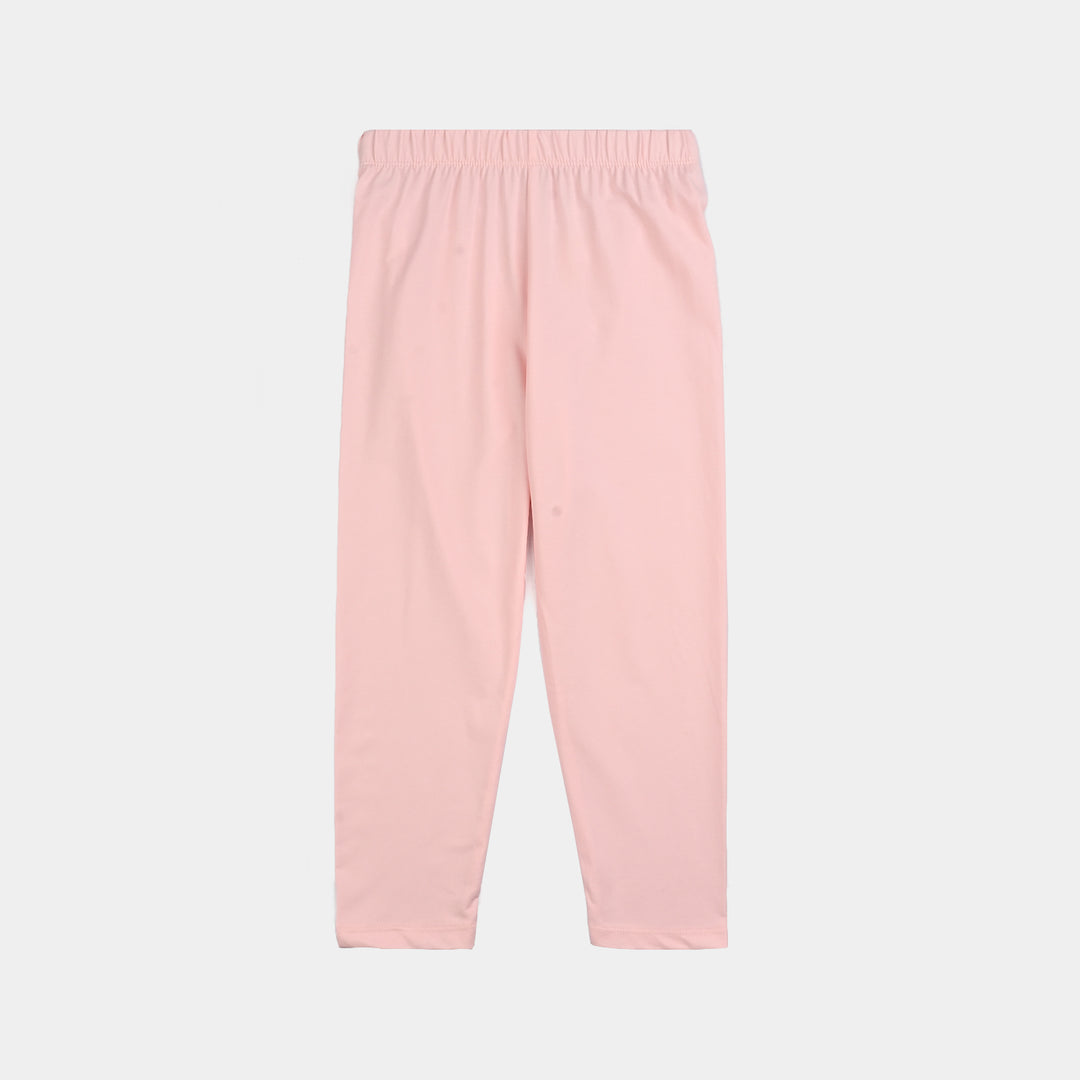 Girls Poly Cotton Jersey Night Suit ALWAYS A PRINCESS-Pink