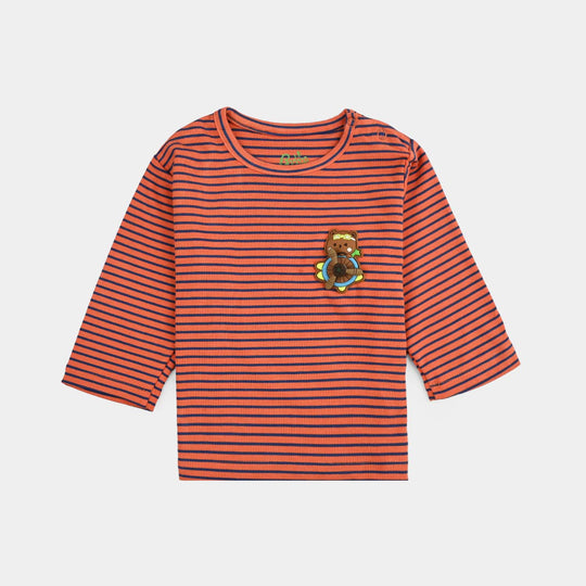 Infant Boys Jersey/Terry T-Shirt F/S Bear Fan - ORANGE
