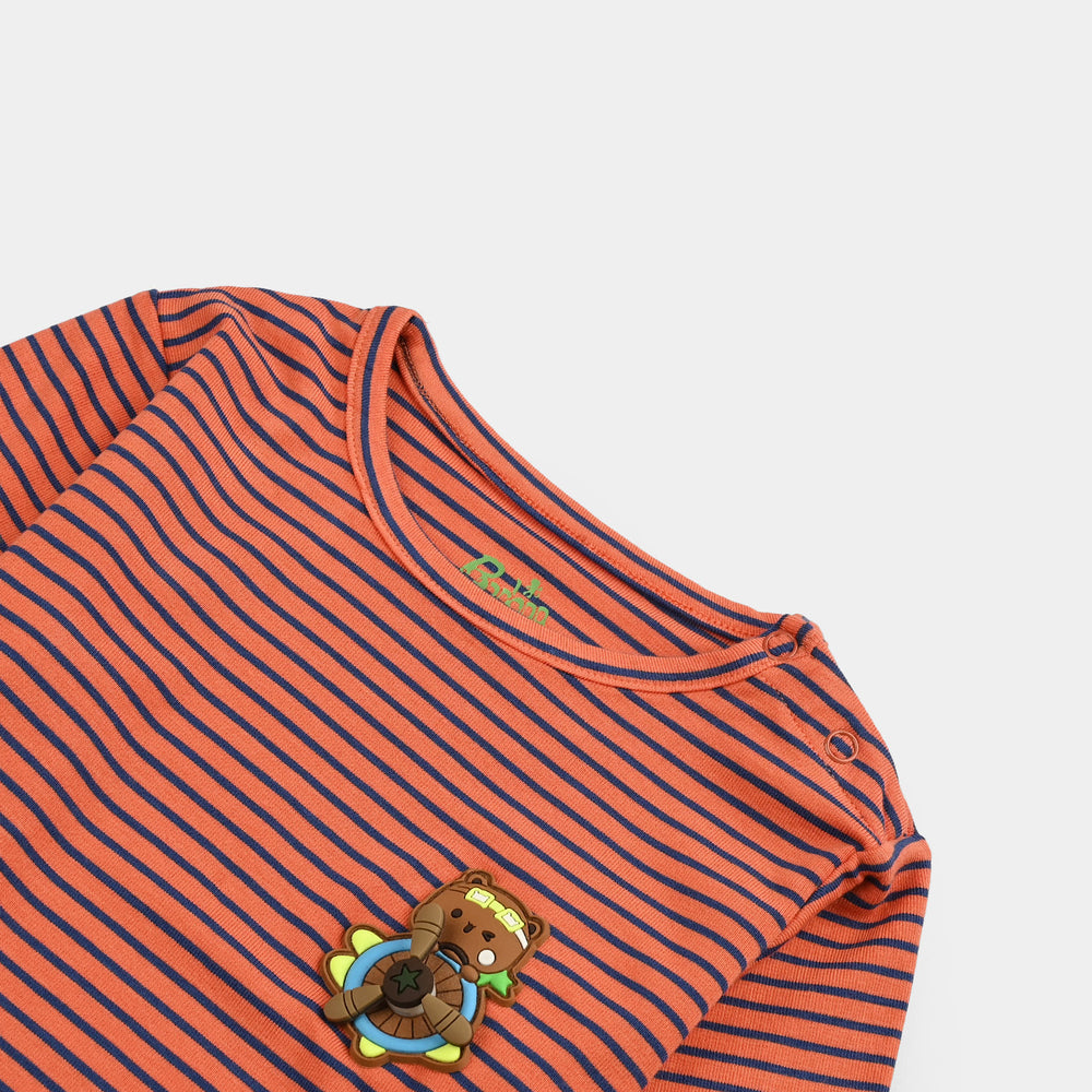 Infant Boys Jersey/Terry T-Shirt F/S Bear Fan - ORANGE
