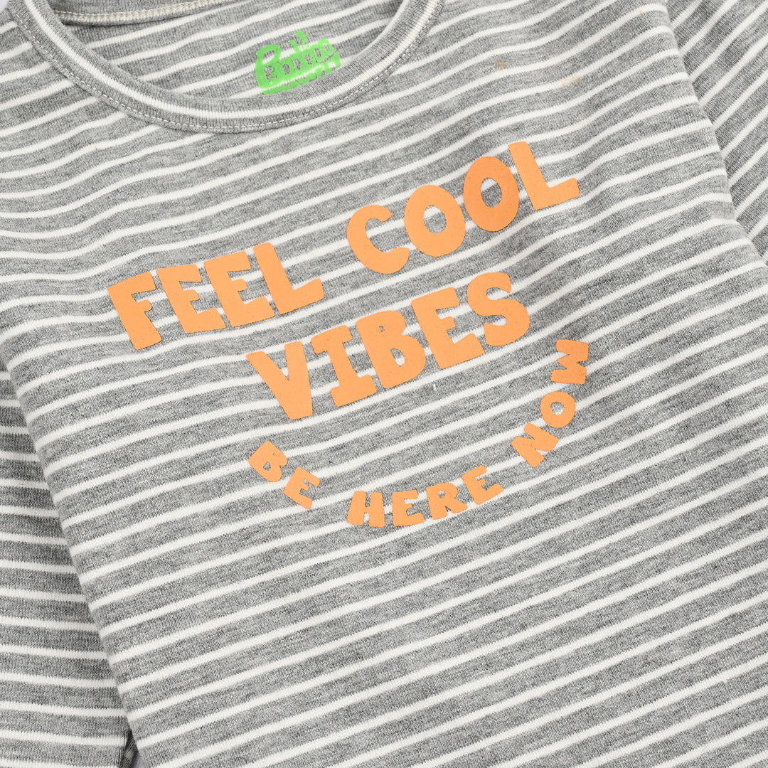 Infant Boys Jersey/Terry T-Shirt F/S HERE COMES THE FUN-GREY