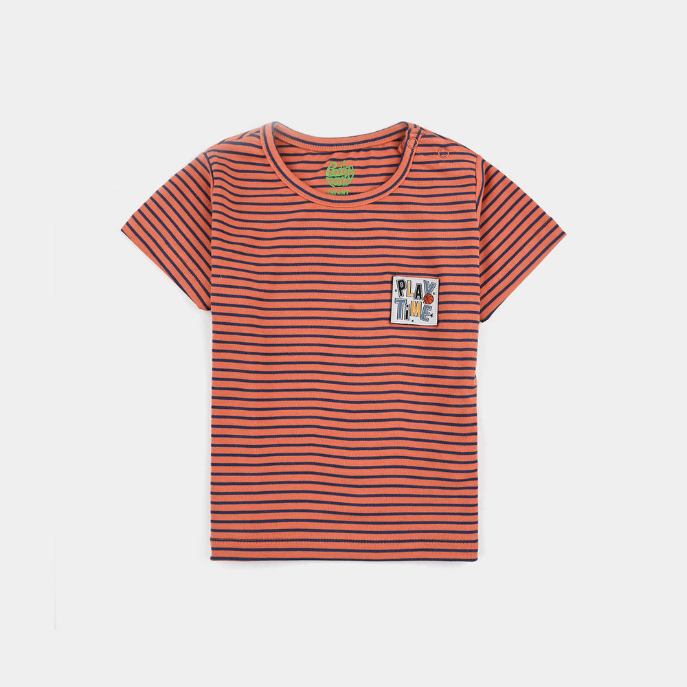 Infant Boys Jersey/Terry T-Shirt H/S Play Time - Rust