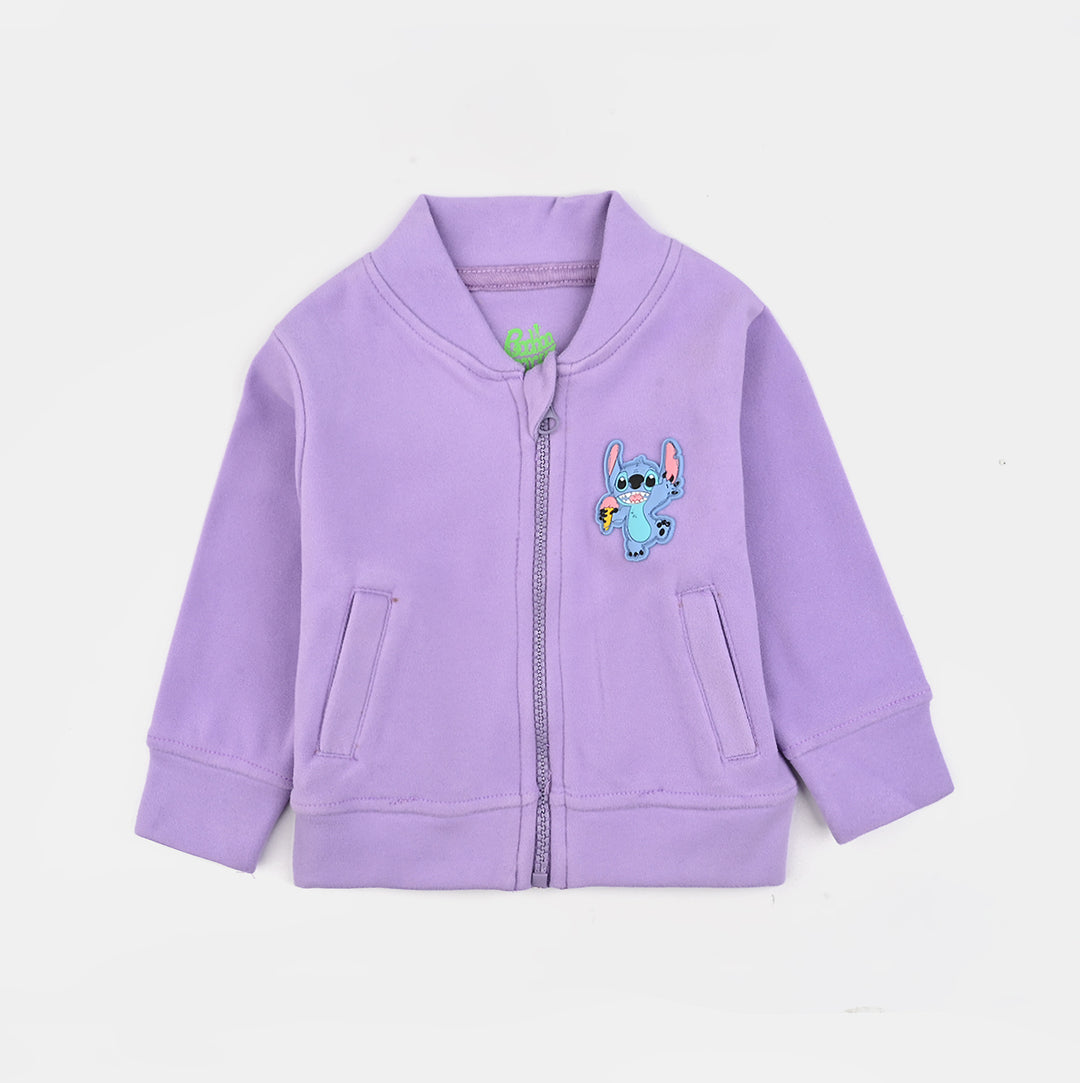 Infant Girls Fleece Jacket STITCH-PURPLE