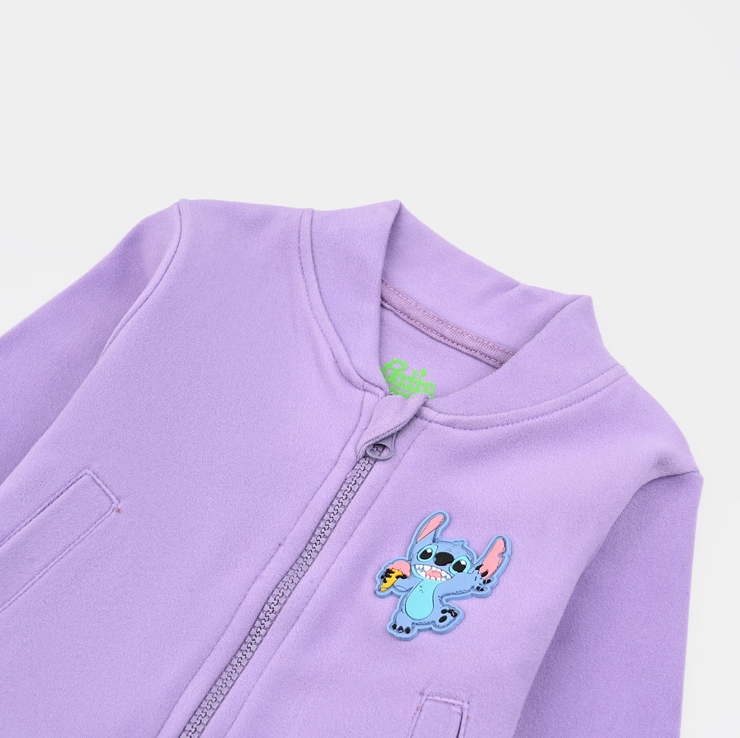 Infant Girls Fleece Jacket STITCH-PURPLE