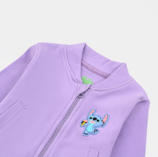 Infant Girls Fleece Jacket STITCH-PURPLE
