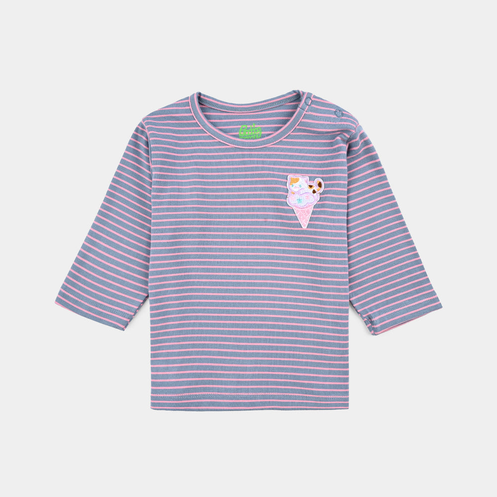 Infant Girls Jersey/Terry T-Shirt F/S CAT - GREY