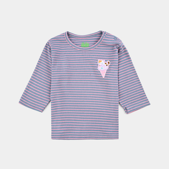 Infant Girls Jersey/Terry T-Shirt F/S CAT - GREY