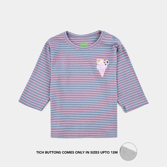 Infant Girls Jersey/Terry T-Shirt F/S CAT - GREY