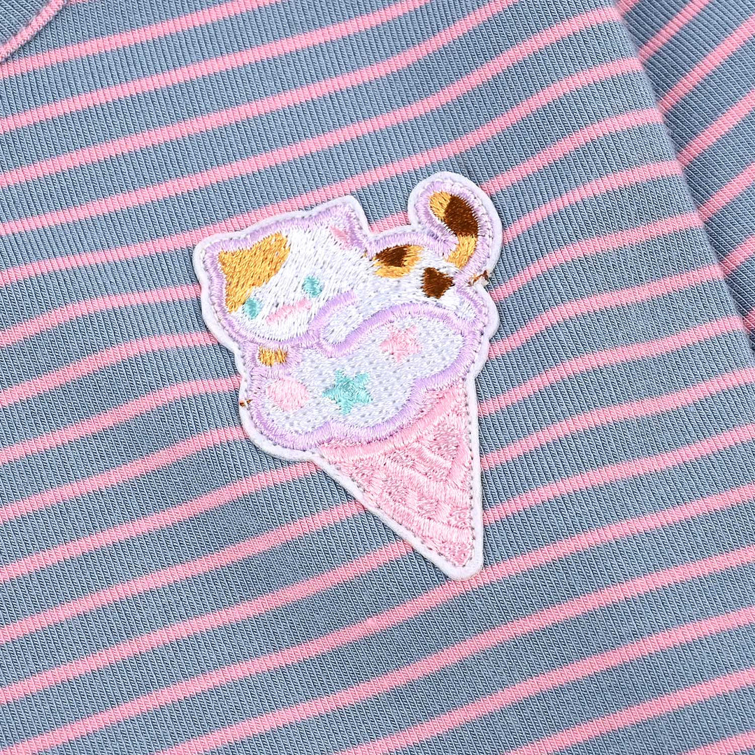 Infant Girls Jersey/Terry T-Shirt F/S CAT - GREY