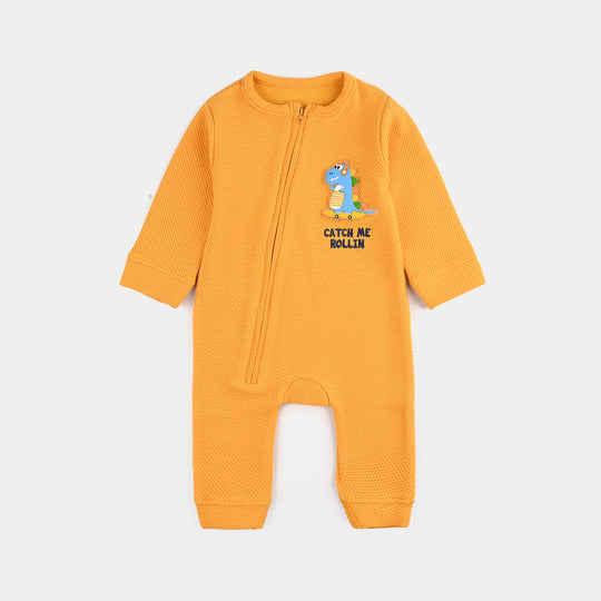 Infant Boys Jacquard Romper DINO DRIFT-YELLOW
