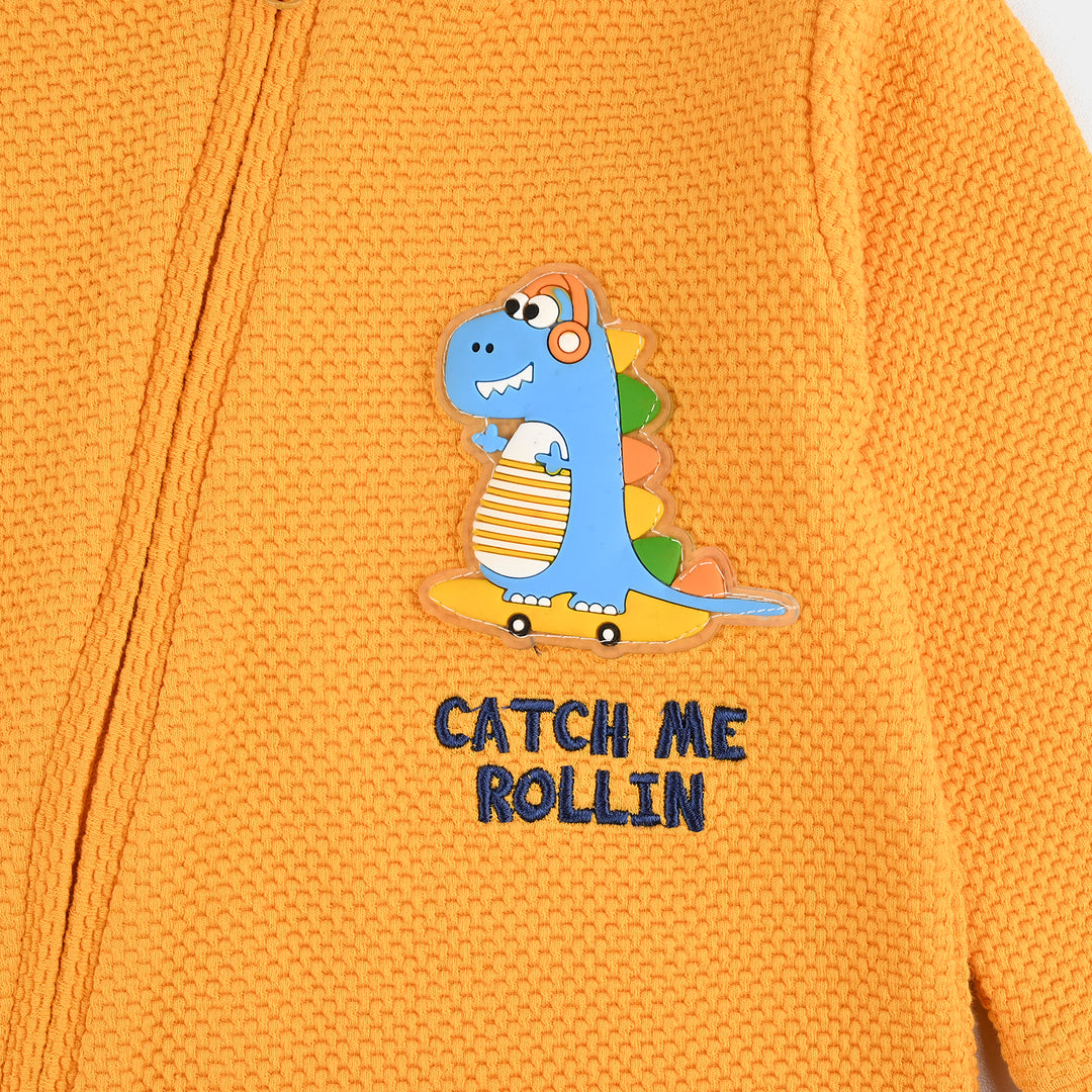 Infant Boys Jacquard Romper DINO DRIFT-YELLOW